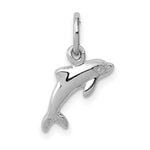 Load image into Gallery viewer, 14K White Gold Dolphin Charm Pendant
