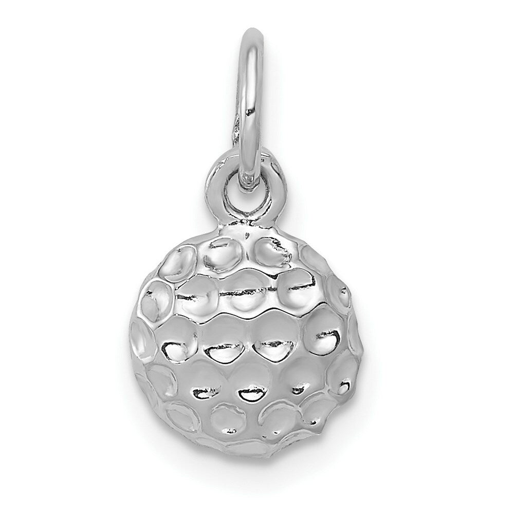 14K White Gold Golf Ball Charm Pendant