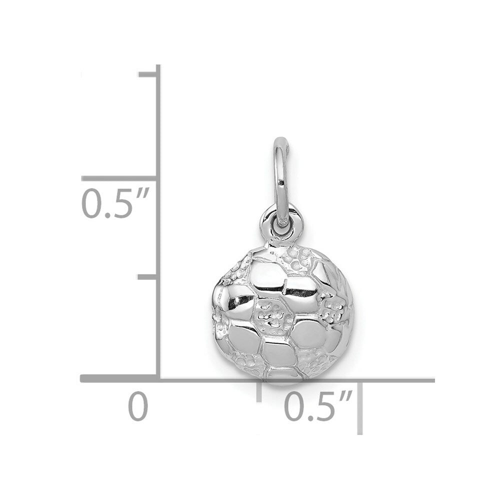14K White Gold Soccer Ball Charm Pendant