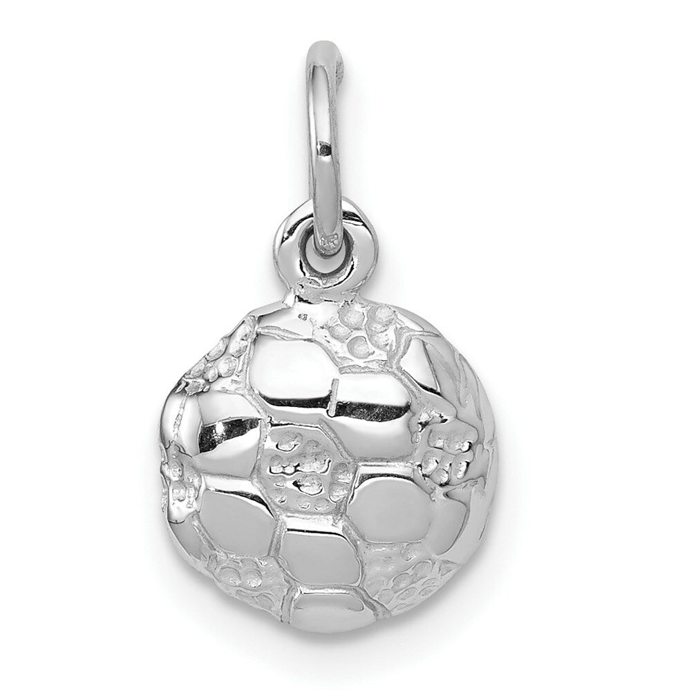 14K White Gold Soccer Ball Charm Pendant