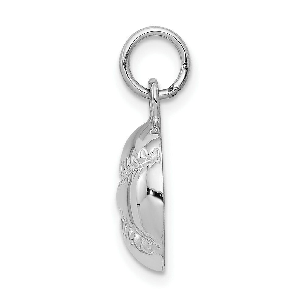 14K White Gold Baseball Charm Pendant