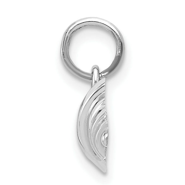 14K White Gold Barbell Charm Pendant