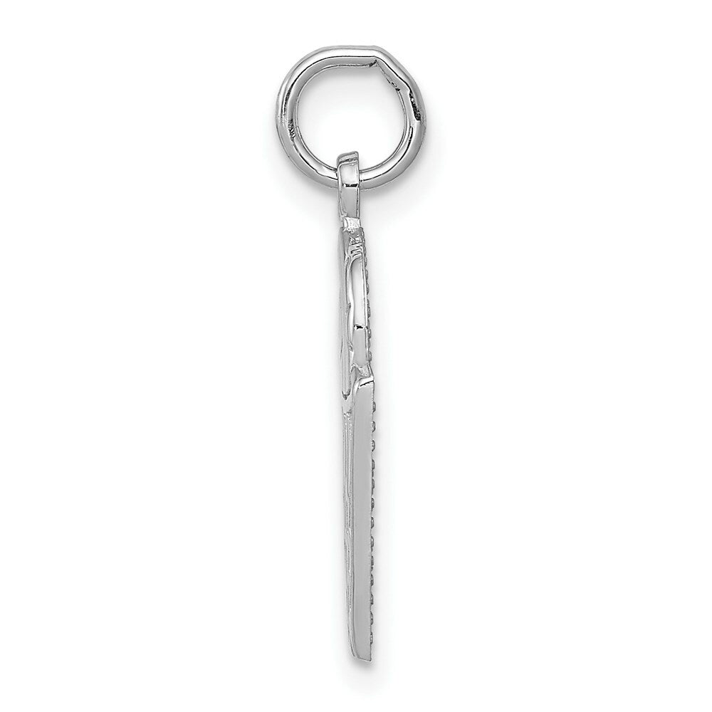 14K White Gold Basketball Charm Pendant