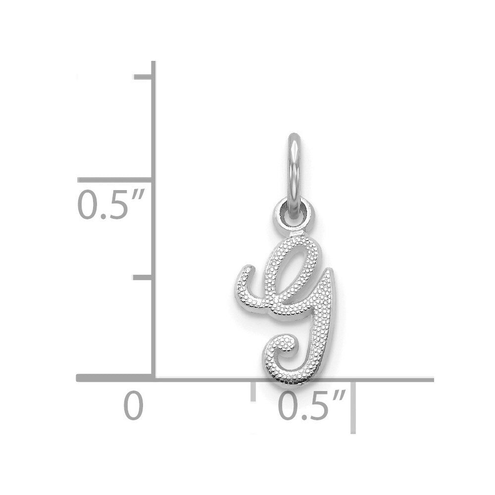 14K White Gold Initial Letter G Charm Pendant