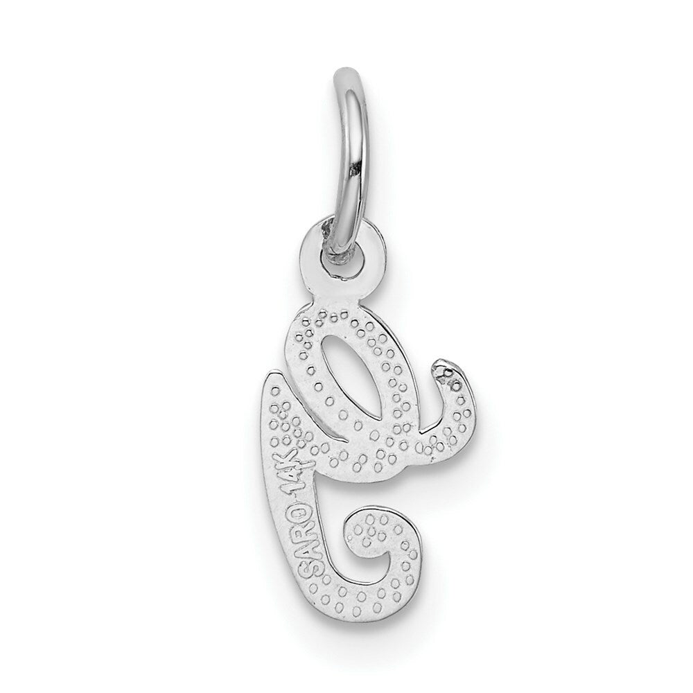 14K White Gold Initial Letter G Charm Pendant