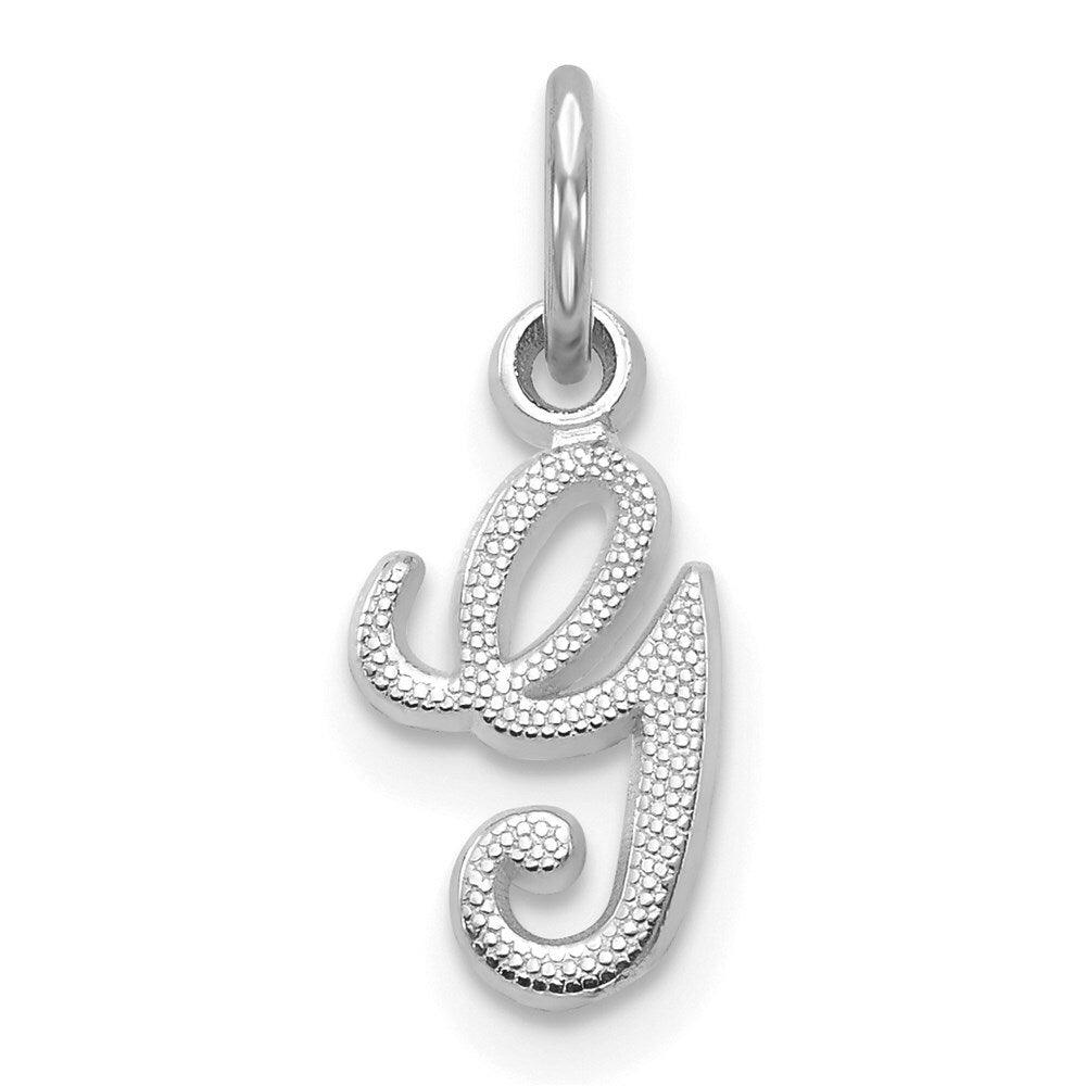 14K White Gold Initial Letter G Charm Pendant