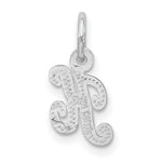 Load image into Gallery viewer, 14K White Gold Initial Letter K Charm Pendant
