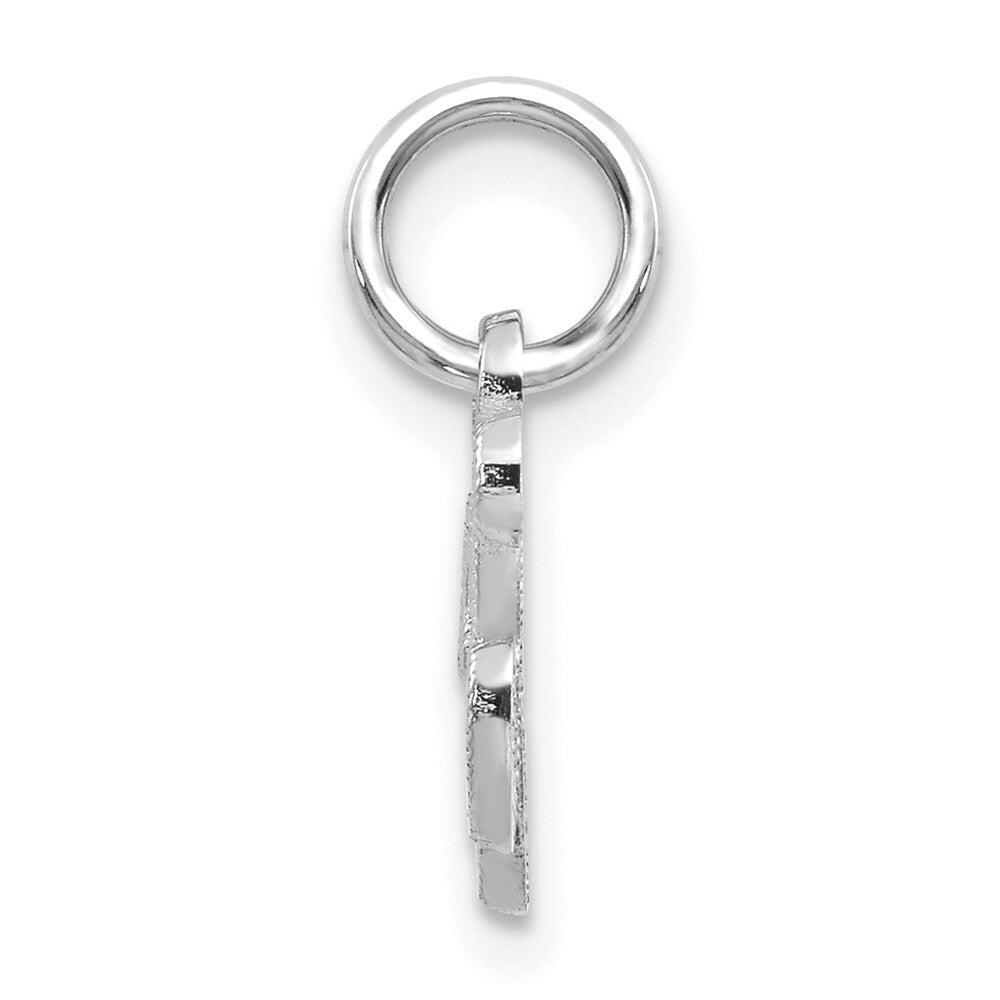 14K White Gold Initial Letter K Charm Pendant
