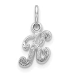 Load image into Gallery viewer, 14K White Gold Initial Letter K Charm Pendant
