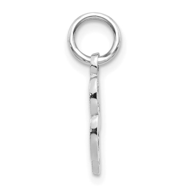 14K White Gold Initial Letter L Charm Pendant