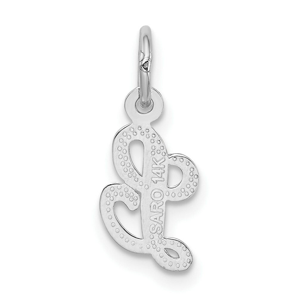 14K White Gold Initial Letter L Charm Pendant