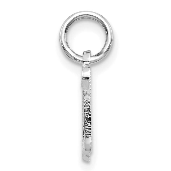 14K White Gold Initial Letter N Charm Pendant