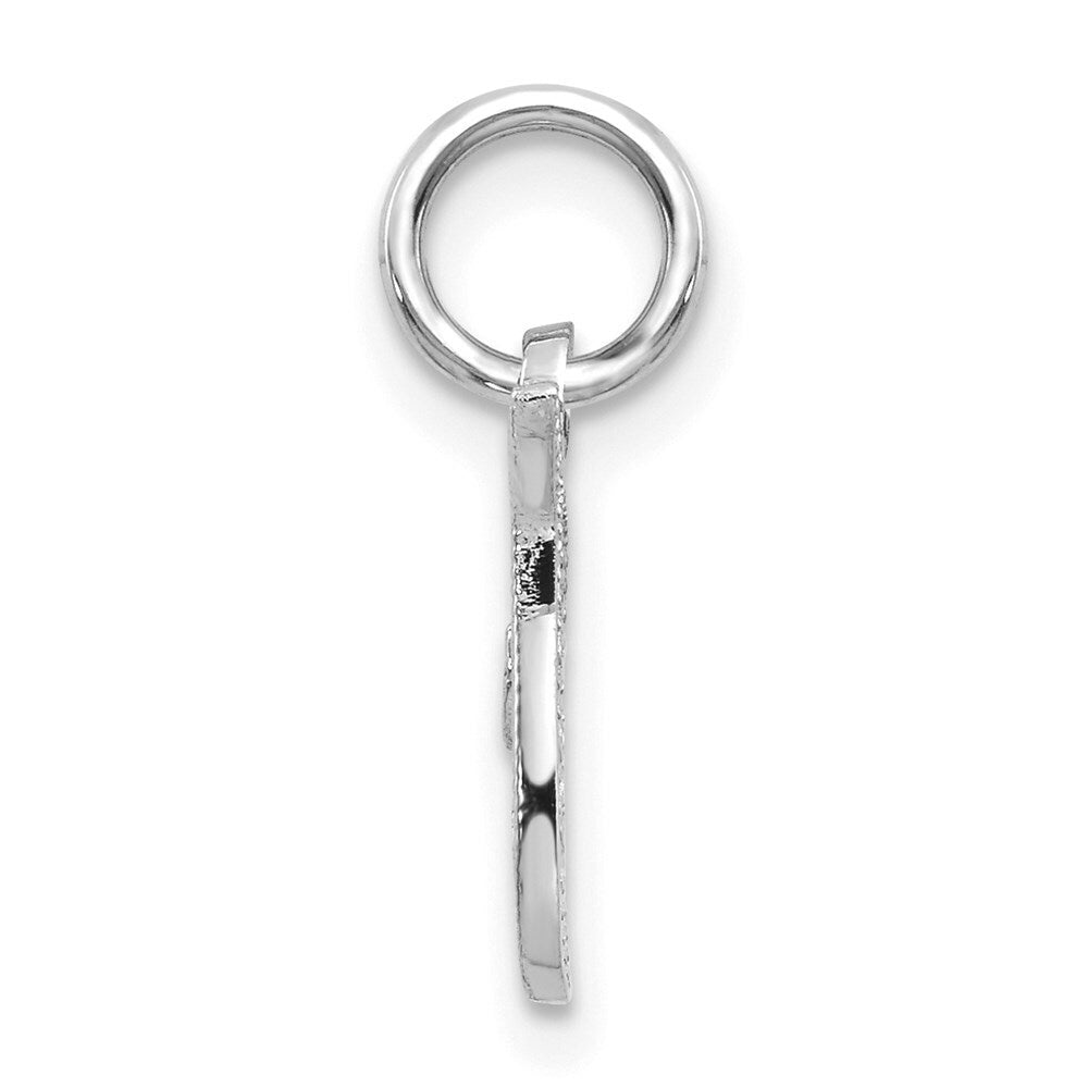 14K White Gold Initial Letter T Charm Pendant