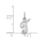 Load image into Gallery viewer, 14K White Gold Initial Letter T Charm Pendant
