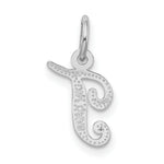 Load image into Gallery viewer, 14K White Gold Initial Letter T Charm Pendant
