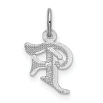 Load image into Gallery viewer, 14K White Gold Diamond-cut Initial Letter F Charm Pendant
