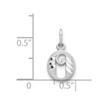 Load image into Gallery viewer, 14K White Gold Diamond-cut Initial Letter O Charm Pendant
