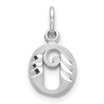 Load image into Gallery viewer, 14K White Gold Diamond-cut Initial Letter O Charm Pendant
