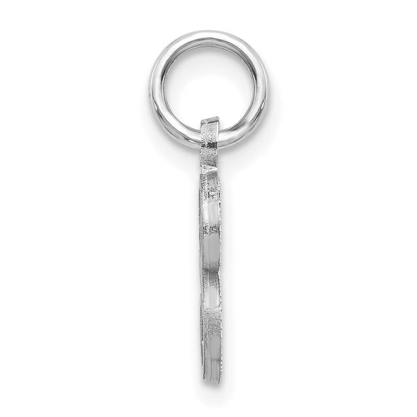 14K White Gold Diamond-cut Initial Letter S Charm Pendant