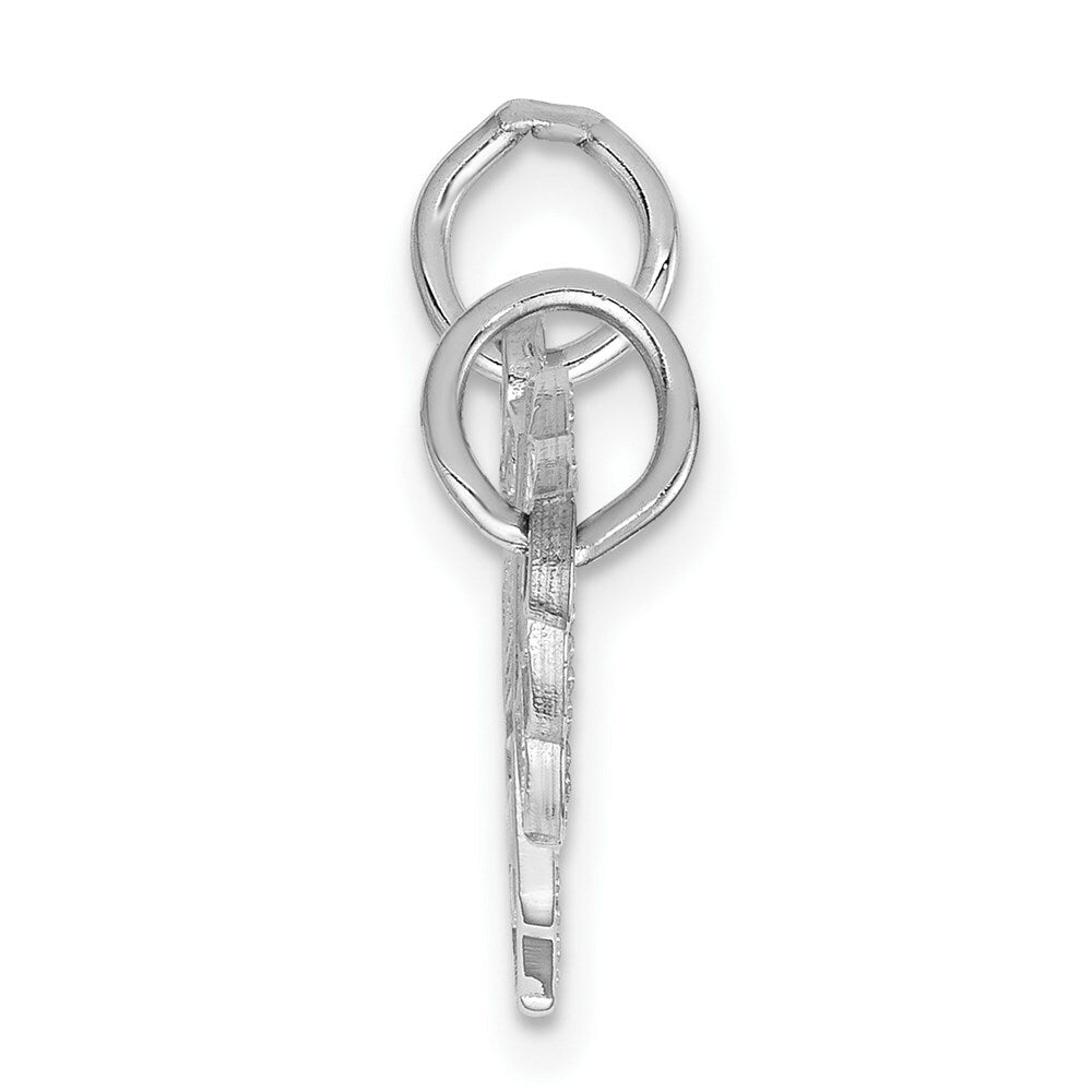 14K White Gold Key & Heart Break-apart Charm Pendant