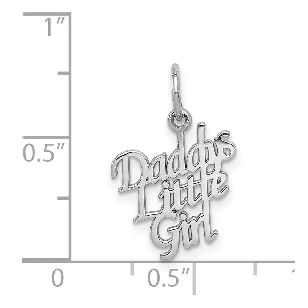 14K White Gold DADDY'S LITTLE GIRL Charm Pendant
