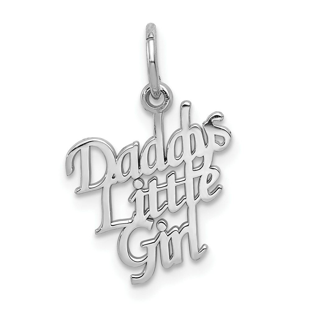 14K White Gold DADDY'S LITTLE GIRL Charm Pendant