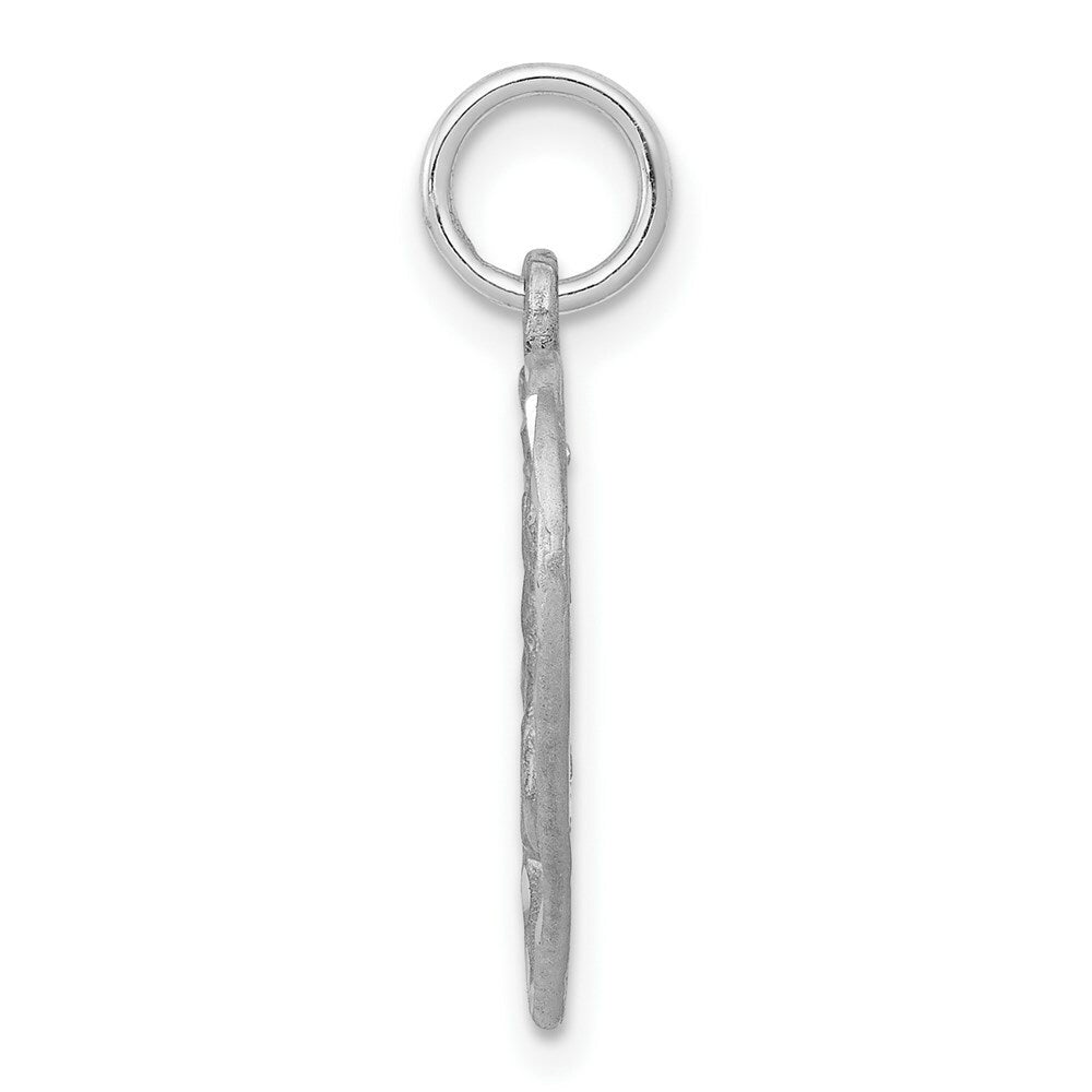 14K White Gold Angel in Heart Charm Pendant