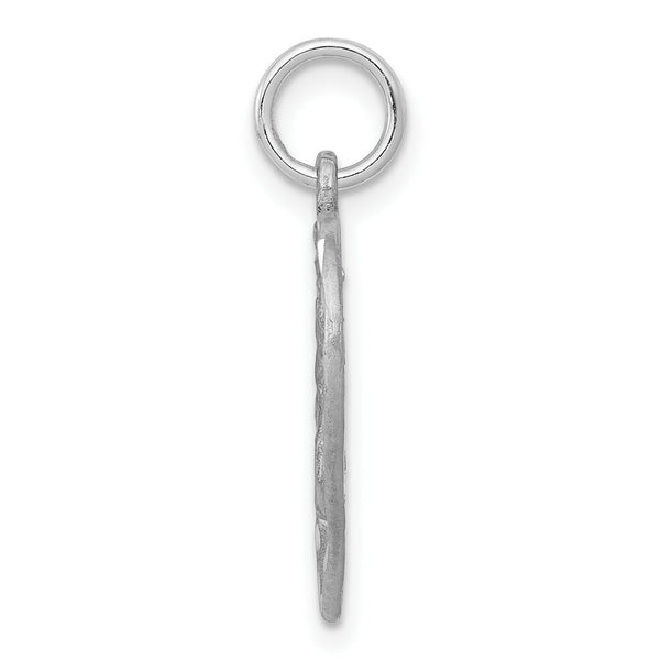 14K White Gold Angel in Heart Charm Pendant