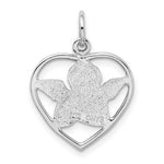 Load image into Gallery viewer, 14K White Gold Angel in Heart Charm Pendant
