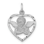 Load image into Gallery viewer, 14K White Gold Angel in Heart Charm Pendant
