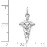 Load image into Gallery viewer, 14K White Gold 3-D Caduceus Charm Pendant
