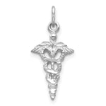 Load image into Gallery viewer, 14K White Gold 3-D Caduceus Charm Pendant
