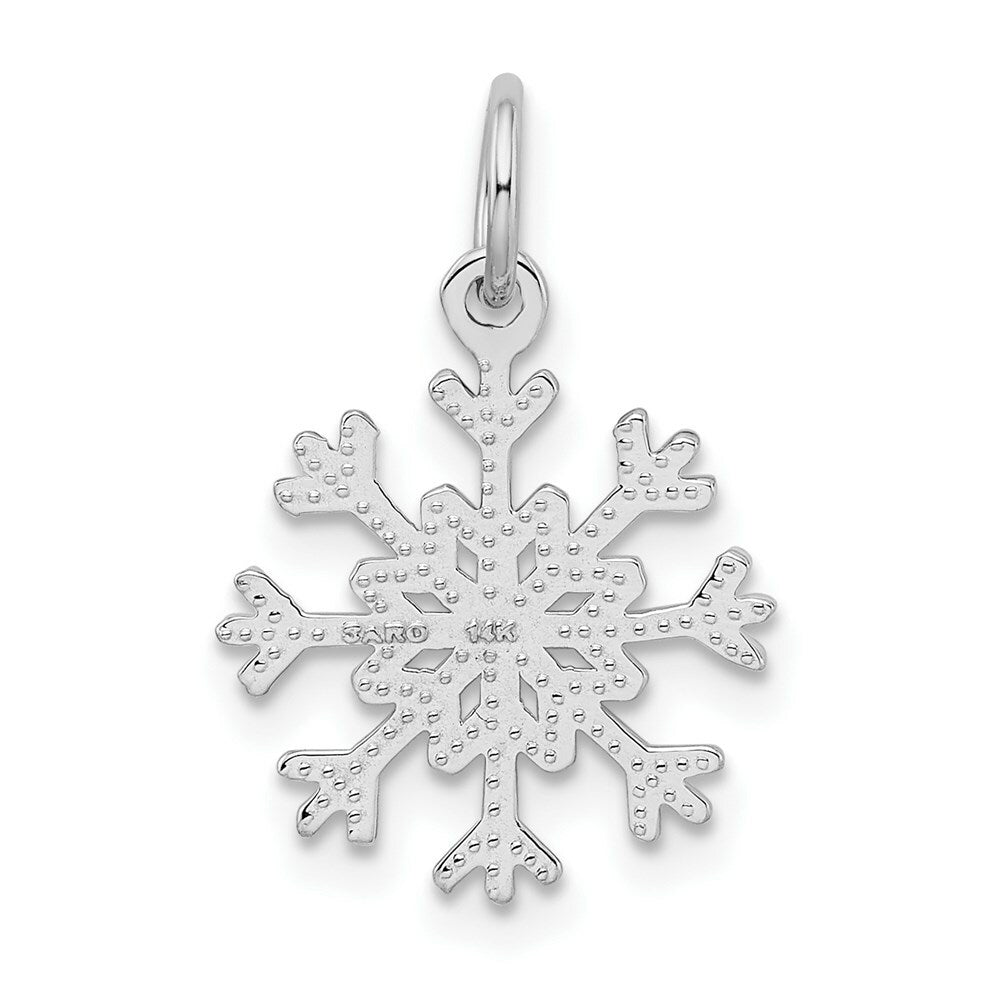 14K White Gold Snowflake Charm Pendant