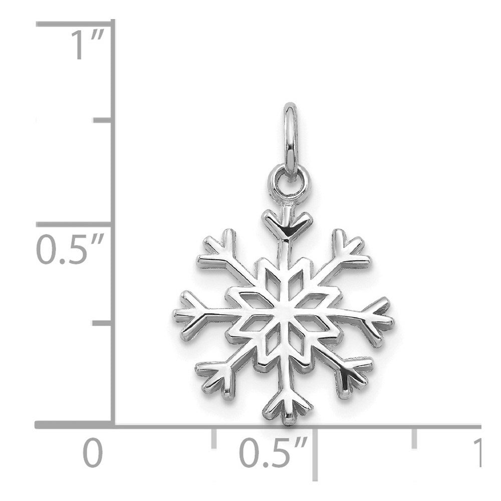 14K White Gold Snowflake Charm Pendant