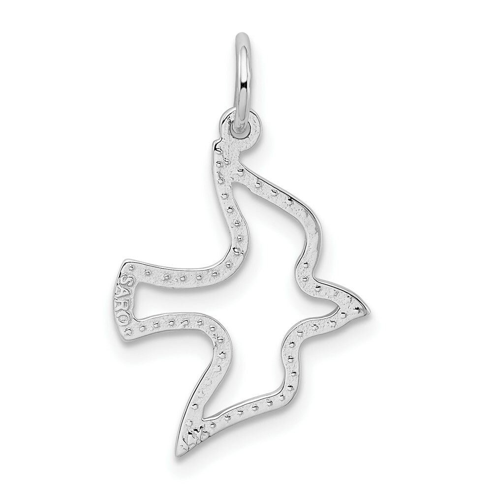 14K White Gold Dove Charm Pendant