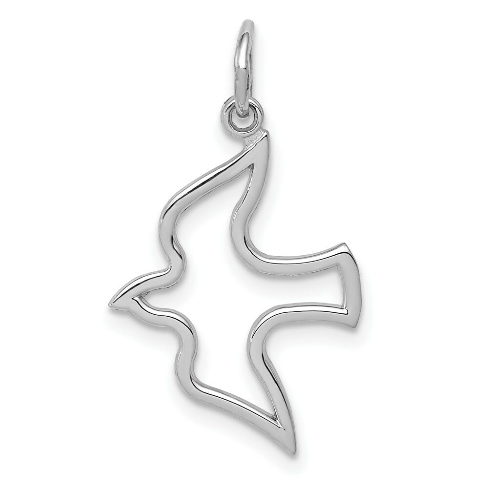 14K White Gold Dove Charm Pendant
