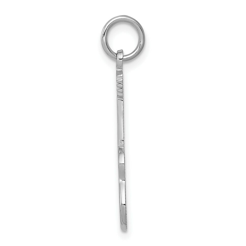 14K White Gold Guitar Charm Pendant