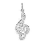 Load image into Gallery viewer, 14K White Gold Treble Cleft Charm Pendant
