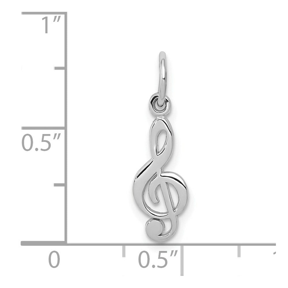 14K White Gold Treble Clef Charm Pendant