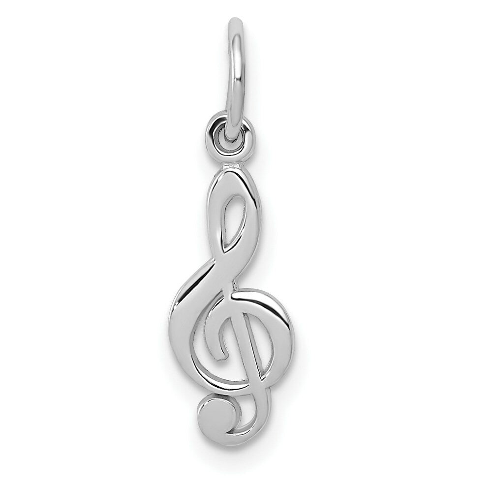 14K White Gold Treble Clef Charm Pendant