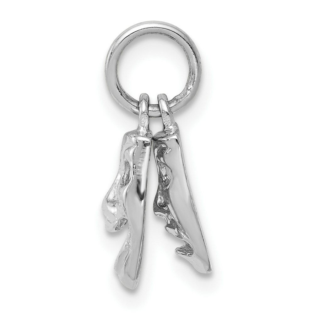 14K White Gold Comedy/Tragedy Charm Pendant