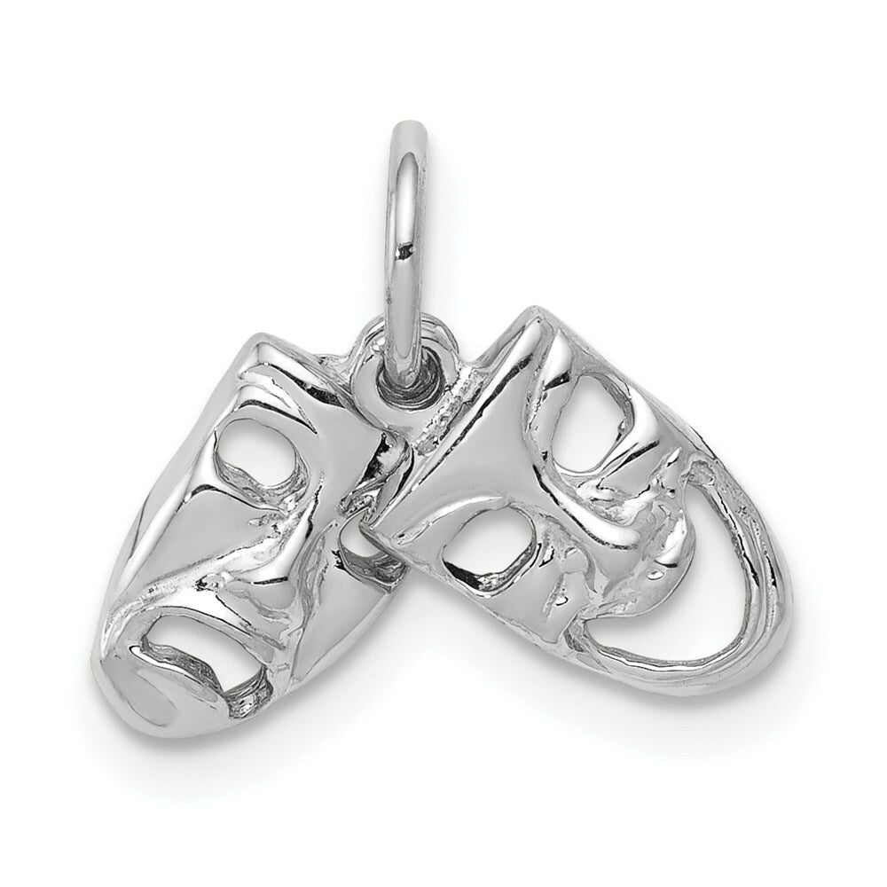 14K White Gold Comedy/Tragedy Charm Pendant