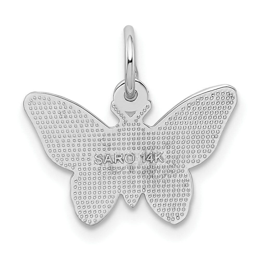 14K White Gold Butterfly Charm Pendant