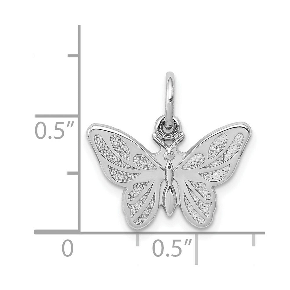 14K White Gold Butterfly Charm Pendant