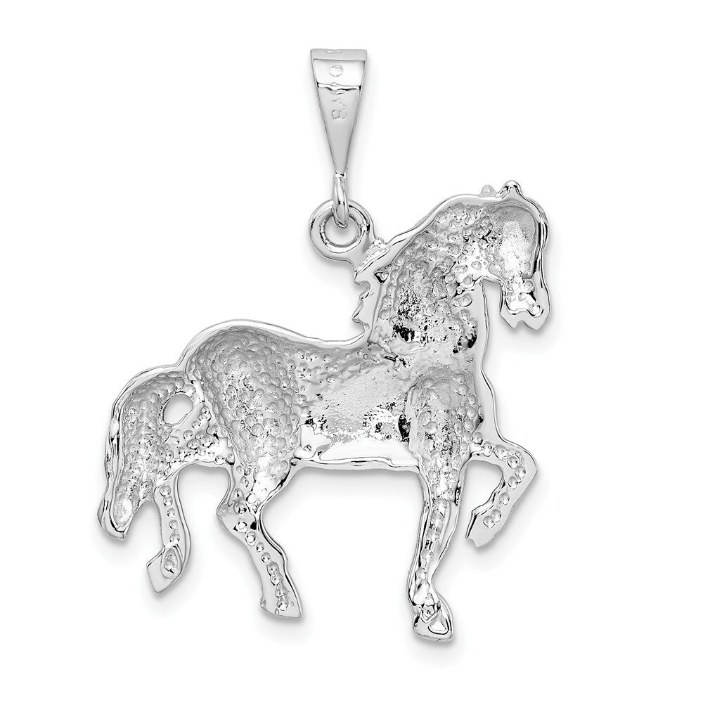 14K White Gold Horse Charm Pendant