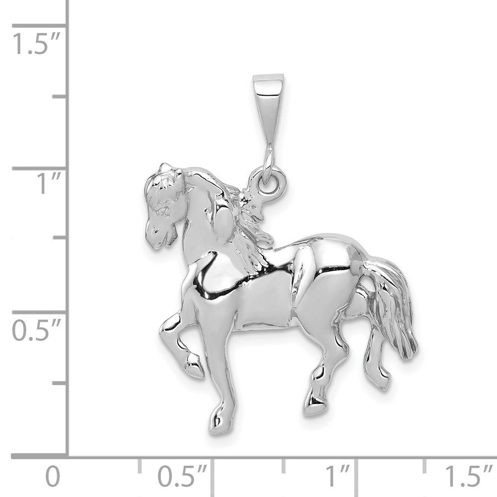 14K White Gold Horse Charm Pendant