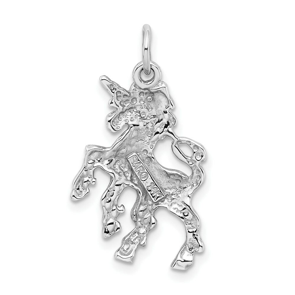 14K White Gold Unicorn Charm Pendant