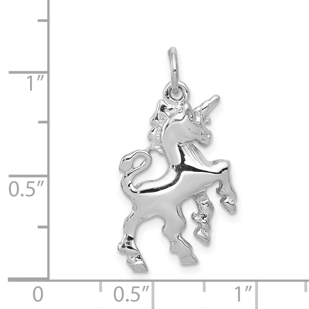 14K White Gold Unicorn Charm Pendant