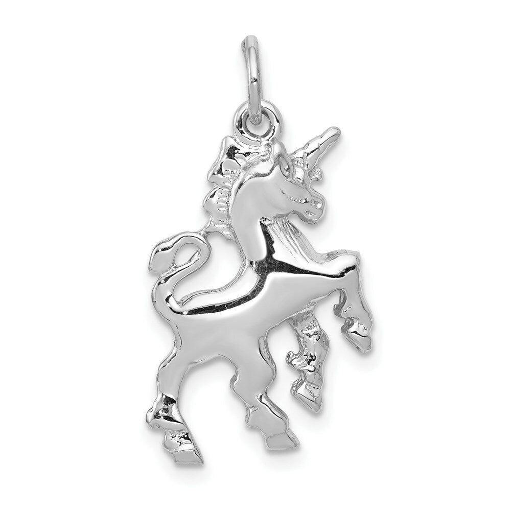 14K White Gold Unicorn Charm Pendant