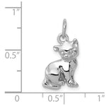 Load image into Gallery viewer, 14K White Gold Cat Charm Pendant

